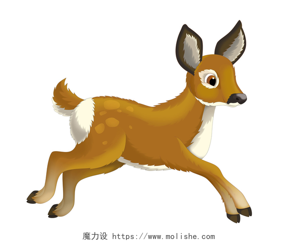 可爱的卡通动物小鹿插图